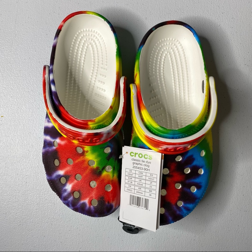 Crocs Classic Tie-Dye Graphic Clog 205453 90H Size M5 W7 New!